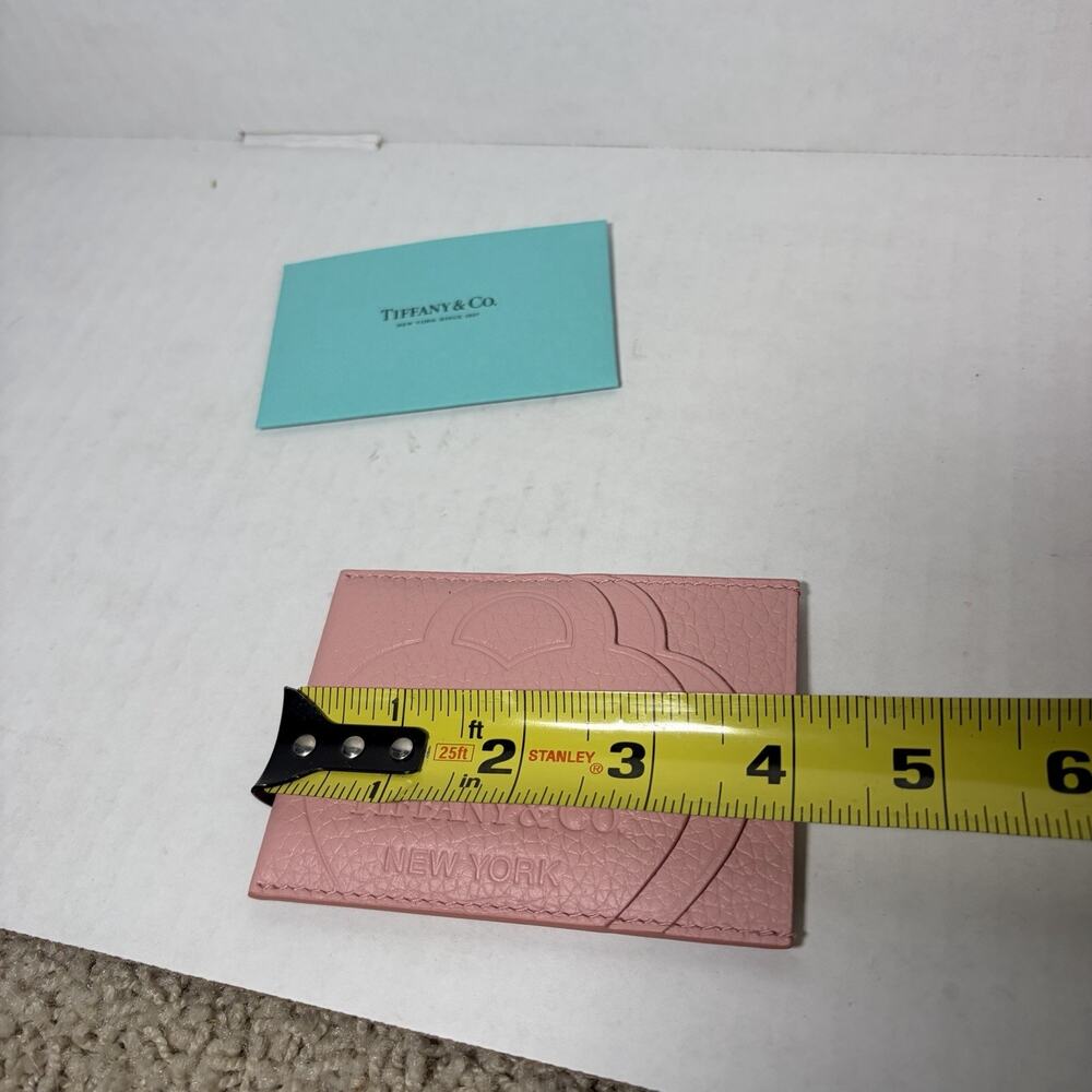 Tiffany & Co Return to Tiffany Crystal Pink Leather Card Holder Case w Care Card - Picture 6 of 6
